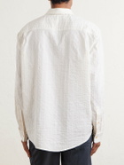 A Kind Of Guise - Fulvio Pinstriped Cotton, Silk and Linen-Blend Shirt - Neutrals