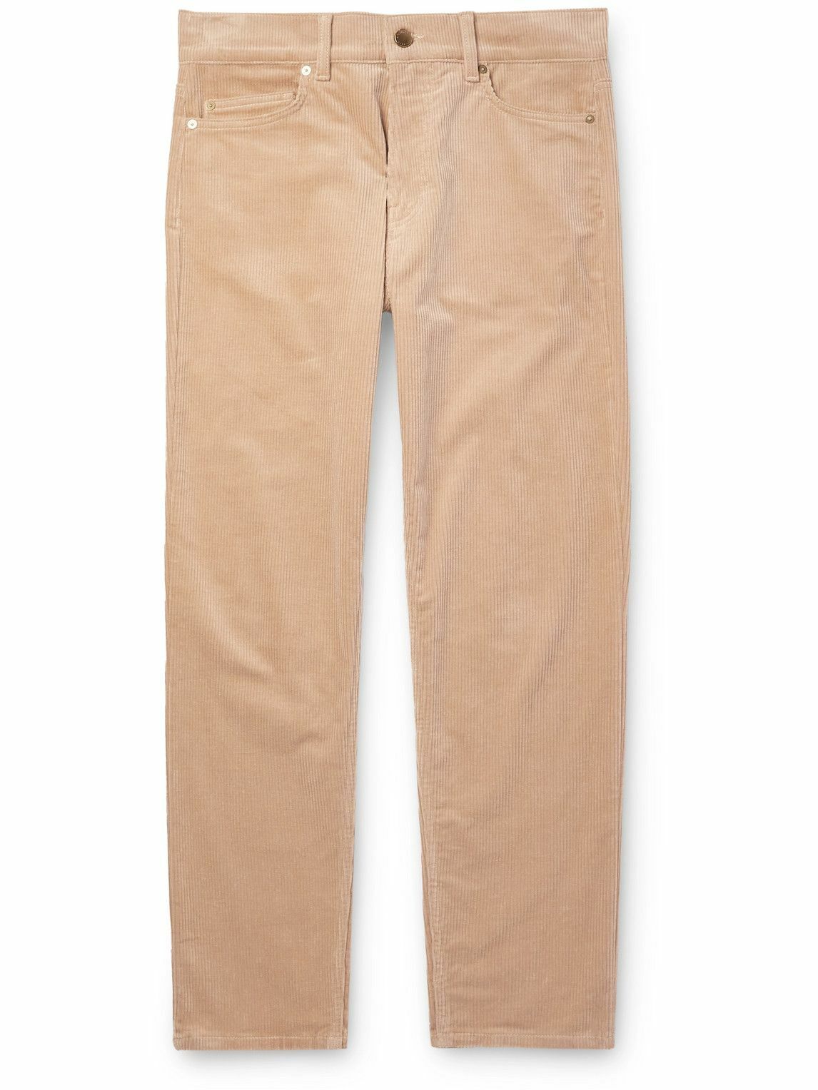Agnona - Straight-Leg Stretch-Cotton Corduroy Trousers - Neutrals