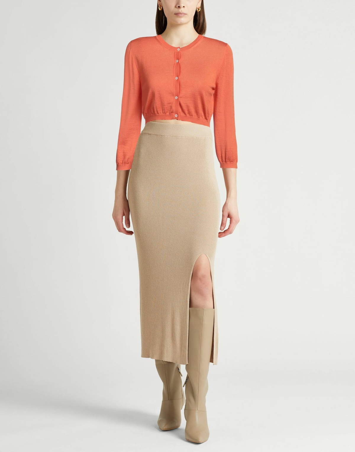 Malo Womens Cardigan in Orange