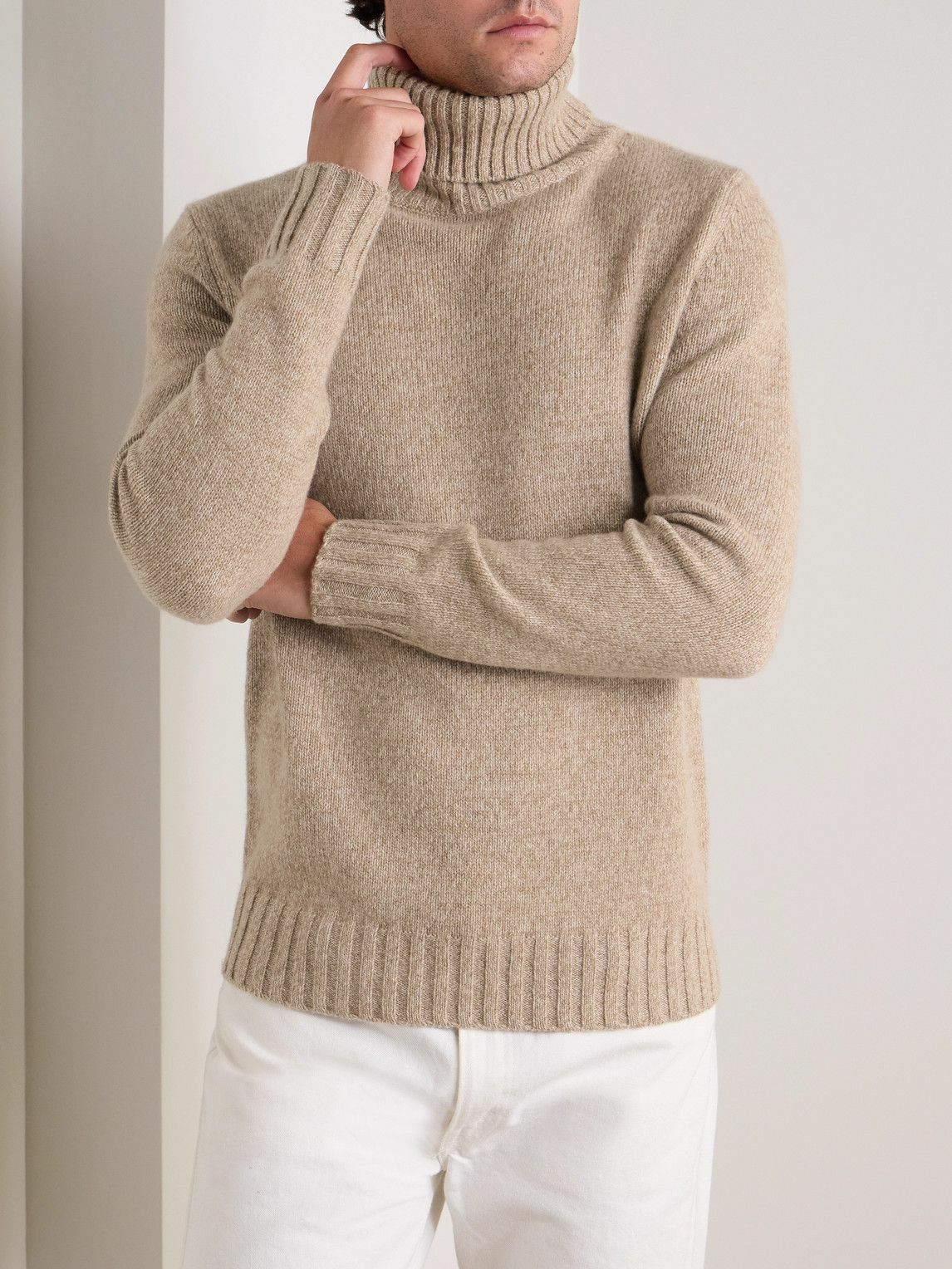 Allude - Cashmere Rollneck Sweater - Brown