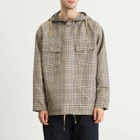 Engineered Garments Men's Plaid Polyester Cagoule Shirt in Khaki