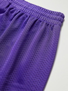 Throwing Fits - Straight-Leg Logo-Print Mesh Shorts - Purple