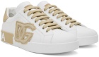 Dolce&Gabbana White & Beige Portofino Sneakers