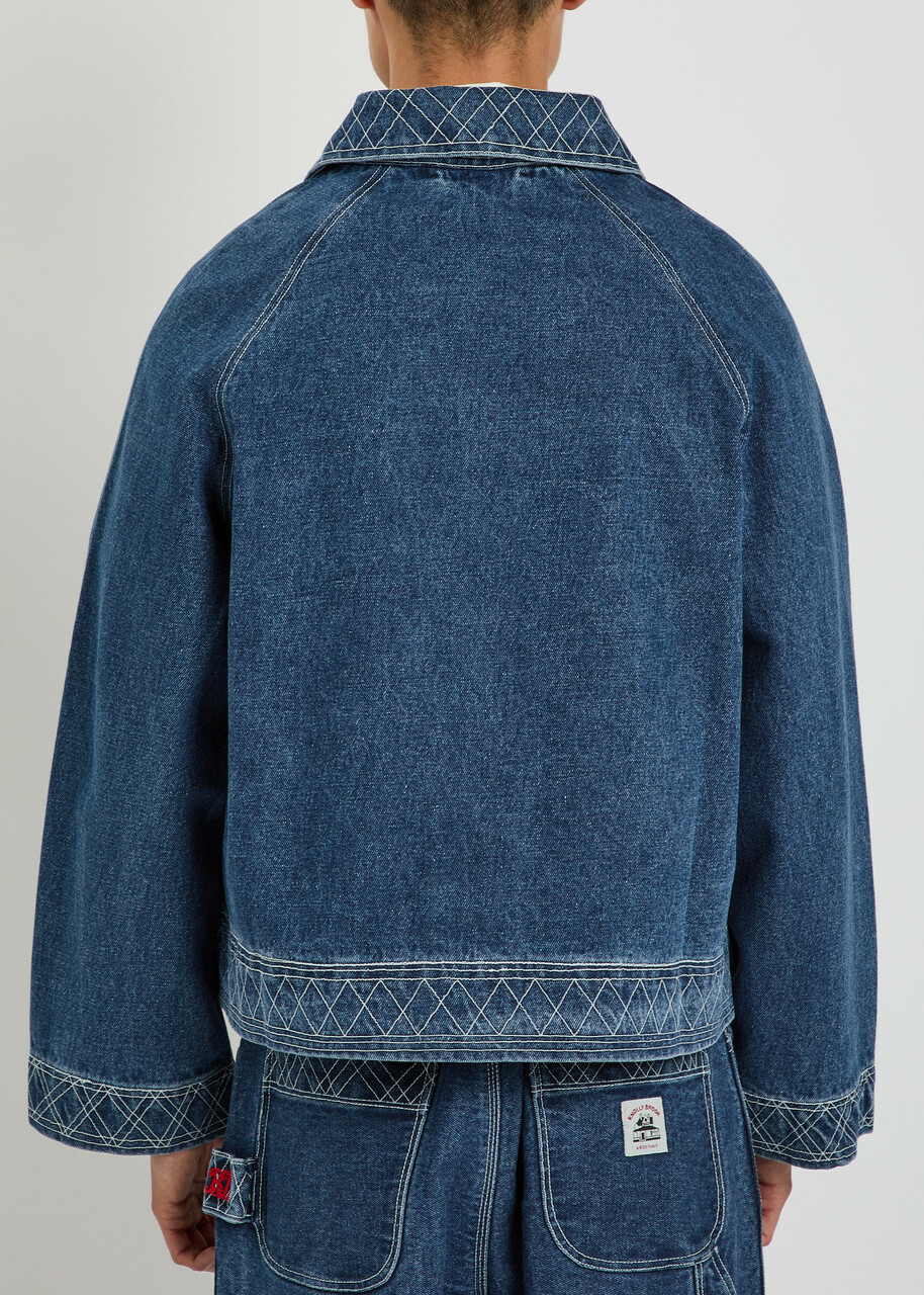 Bode Embroidered Denim Jacket Indigo