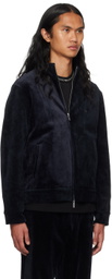 Emporio Armani Black Embroidered Track Jacket