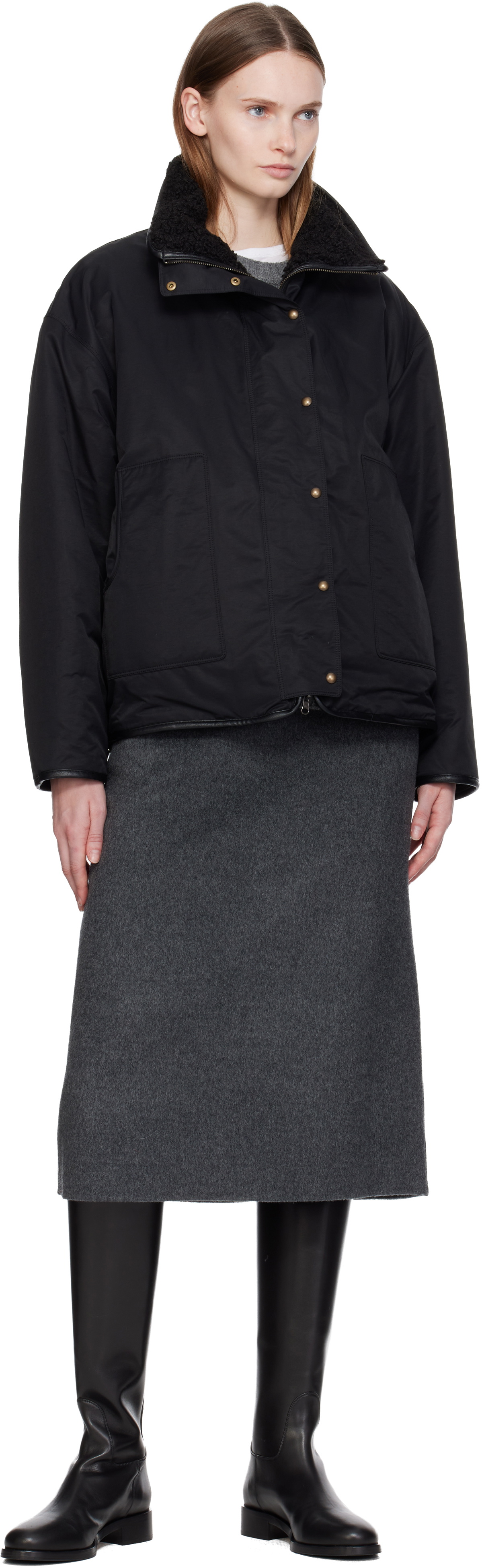 Nothing Written Black Pooh Reversible Faux-Shearling Jacket