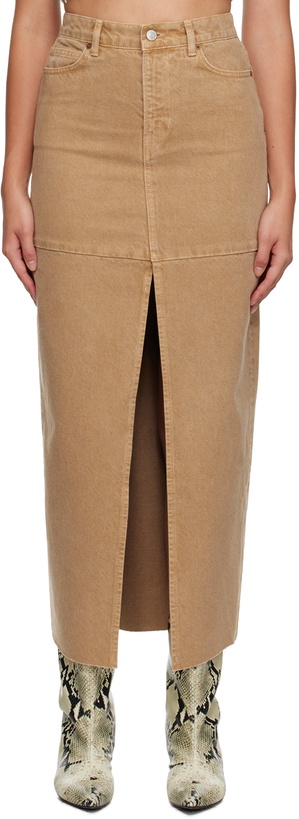 Photo: Reformation Tan Tazz Denim Maxi Skirt