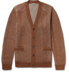 Lanvin - Ribbed Merino Wool and Alpaca-Blend Cardigan - Men - Camel