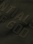 FEAR OF GOD ESSENTIALS - Logo-Appliquéd Fleece-Back Cotton-Blend Jersey Hoodie - Green