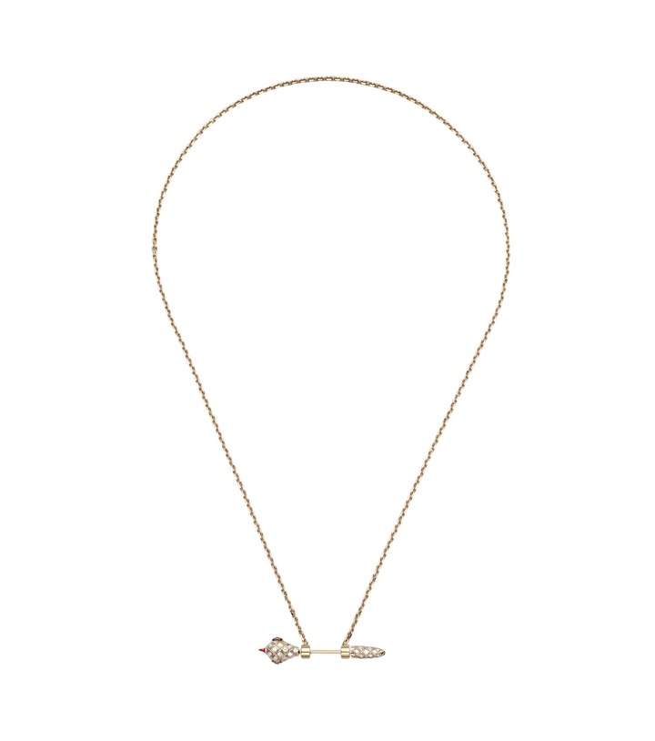 Photo: Yvonne Léon Python 9kt gold and enamel pendant necklace with diamonds