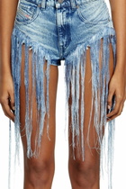 Diesel Shorts in distressed fringed denim - Shorts Womens in Blue