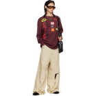 LU'U DAN Burgundy Oversized Long Sleeve T-shirt