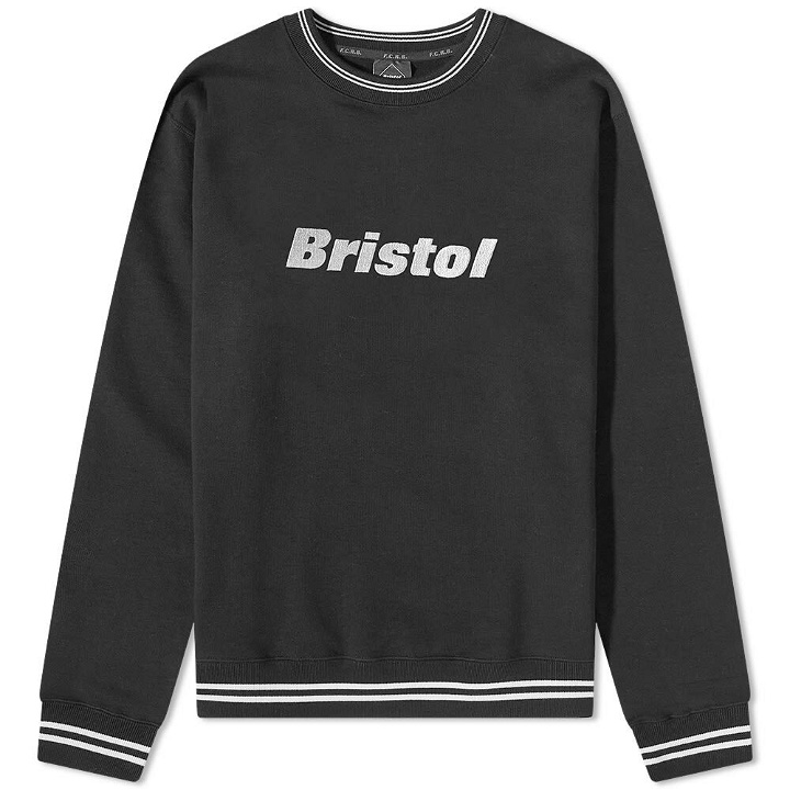 Photo: F.C. Real Bristol Men's FC Real Bristol Color Ribbed Logo Crew Sweat in Black