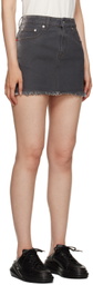 Heron Preston Black Gradient Denim Miniskirt