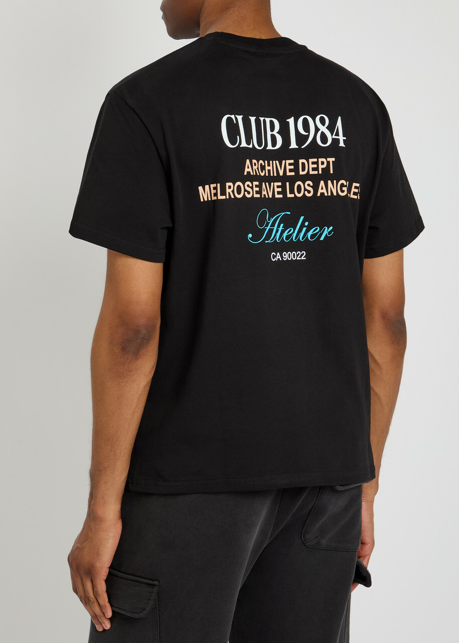 Club 1984 La Depth Printed Cotton T-shirt Black Club 1984