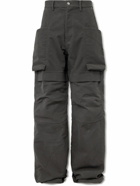Rick Owens - Stefan Wide-Leg Brushed Cotton-Drill Cargo Trousers - Gray
