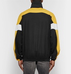 Balenciaga - Oversized Colour-Block Cotton-Jersey Half-Zip Hoodie - Black