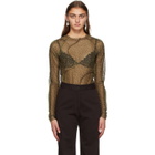 Louise Lyngh Bjerregaard Green and Brown Mesh River T-Shirt
