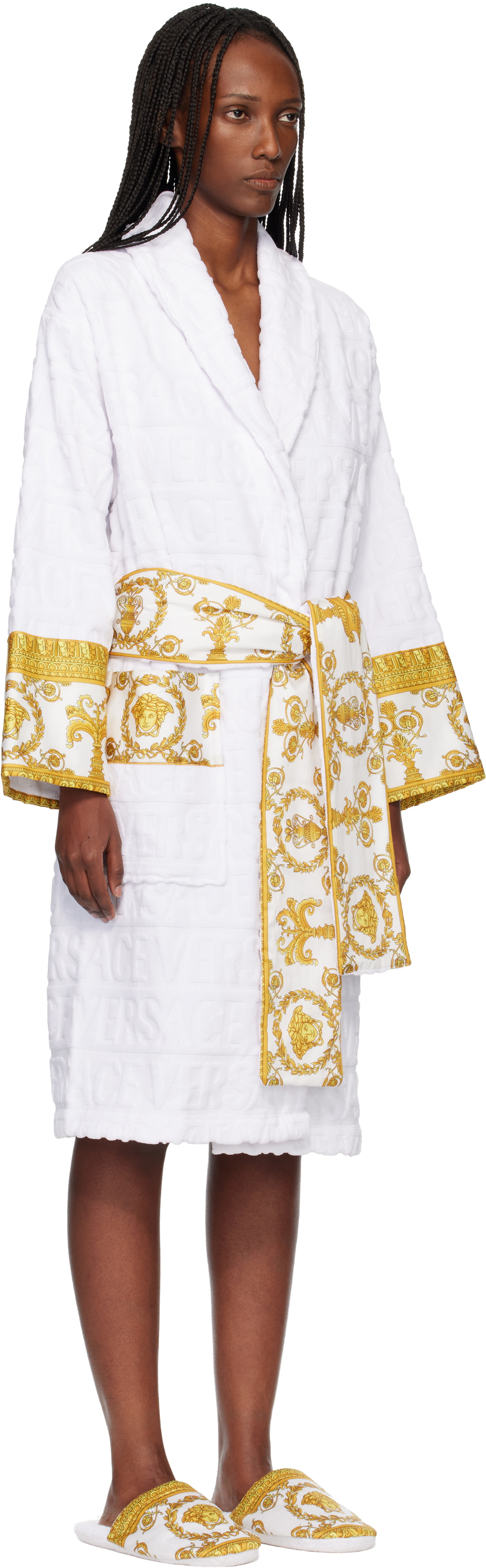 Versace White 'I Heart Baroque' Bathrobe