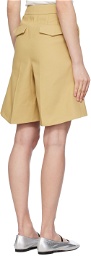 Recto Beige Structured Shorts