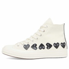 Comme des Garçons Play Men's x Converse Multi Heart High Sneaker in Beige