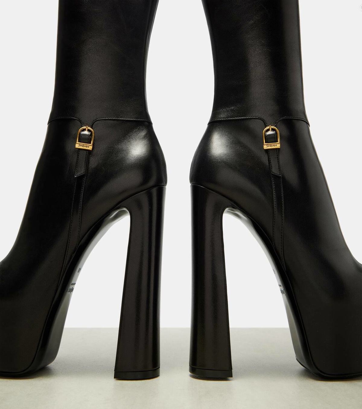 Saint Laurent Nico leather platform knee-high boots Saint Laurent