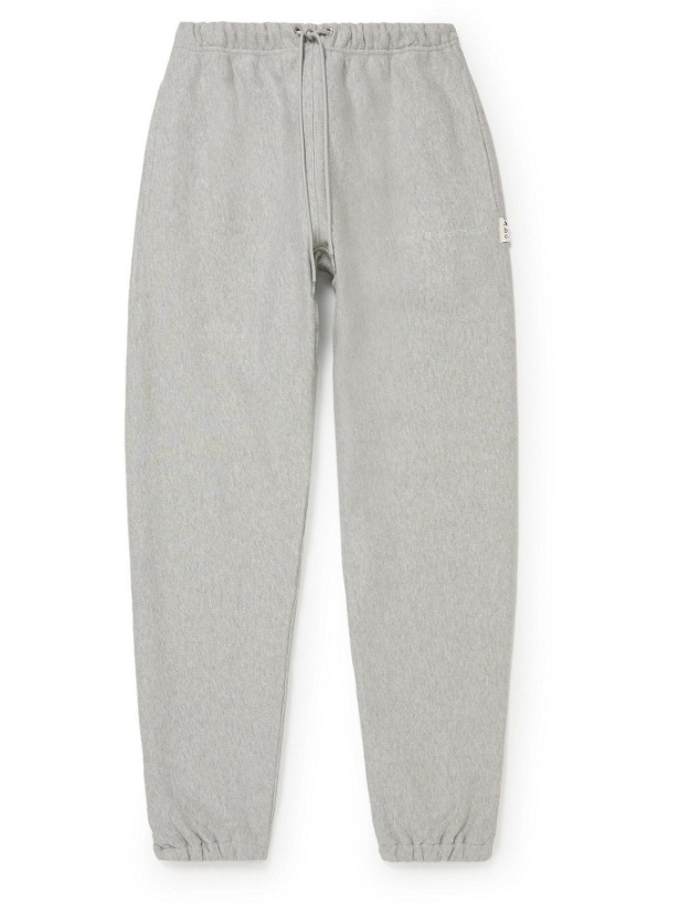 Photo: Abc. 123. - Straight-Leg Webbing-Trimmed Logo-Embroidered Cotton-Blend Jersey Sweatpants - Gray