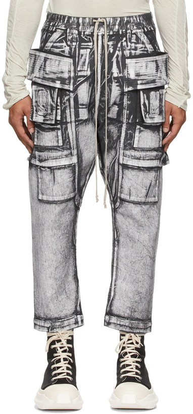 Photo: Rick Owens Drkshdw Black & White Creatch Cargo Pants