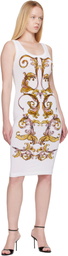 Versace Jeans Couture White Outline Barocco Slip Midi dress