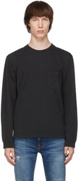 Nudie Jeans Black Heavy Pocket Rudi Long Sleeve T-Shirt