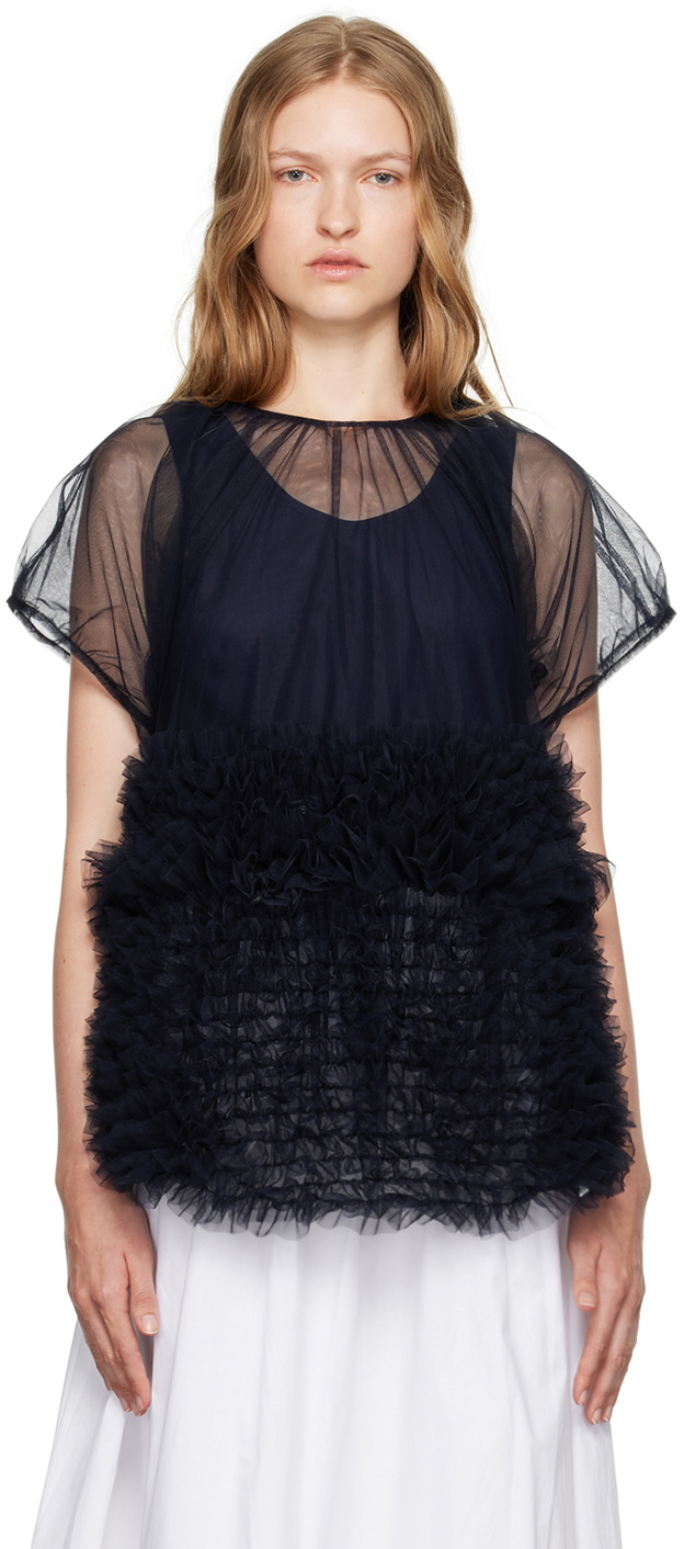 Molly Goddard Navy Rudi Top