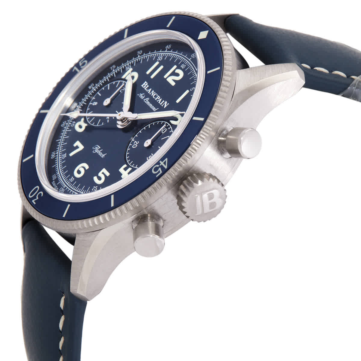 Blancpain Air Command Chronograph Automatic Blue Dial Mens Watch AC03 12B40 63A