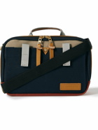 Master-Piece - Leather and Webbing-Trimmed Nylon-Twill Messenger Bag