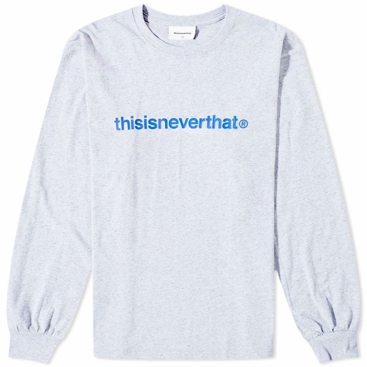 Photo: thisisneverthat Men's T-Logo Long Sleeve T-Shirt in Heather Grey