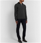 Berluti - Ribbed Wool and Cashmere-Blend Half-Zip Sweater - Gray