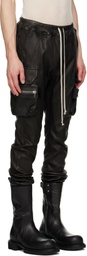 Rick Owens Black Tower Mastodon Leather Cargo Pants
