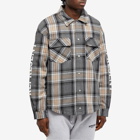 Represent Men's Quilted Flannel Shirt Jacket in Grey