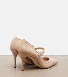 Manolo Blahnik Campari patent leather Mary Jane pumps