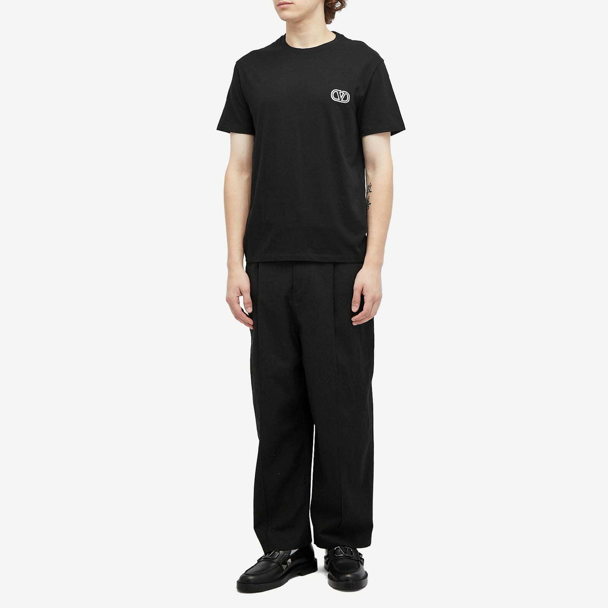 Valentino Men's V Logo T Shirt in Black Valentino