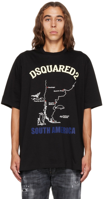 Photo: Dsquared2 Black South America Slouch T-Shirt