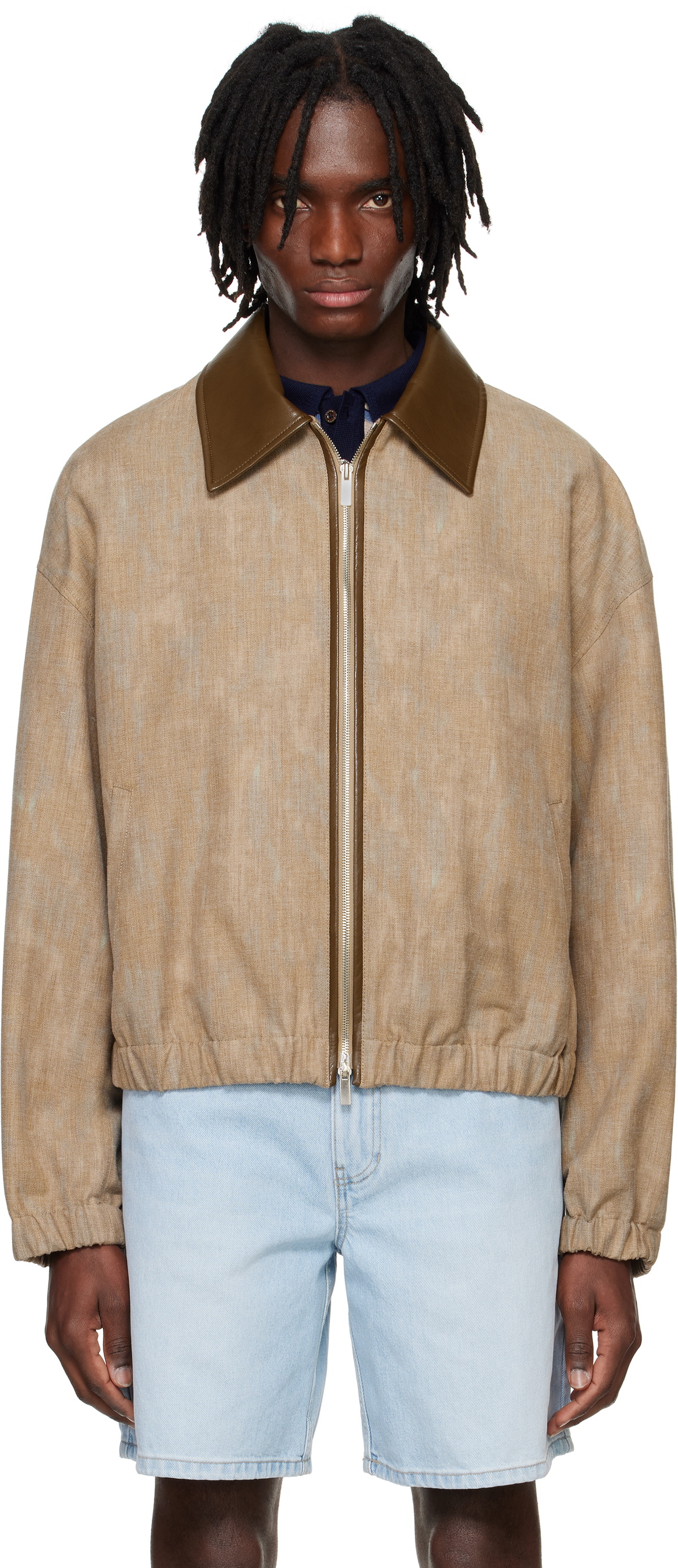 System Beige Speckle Bomber Jacket
