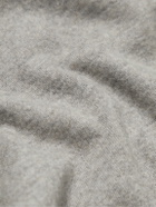 Loro Piana - Suede-Trimmed Cashmere-Blend Zip-Up Cardigan - Gray