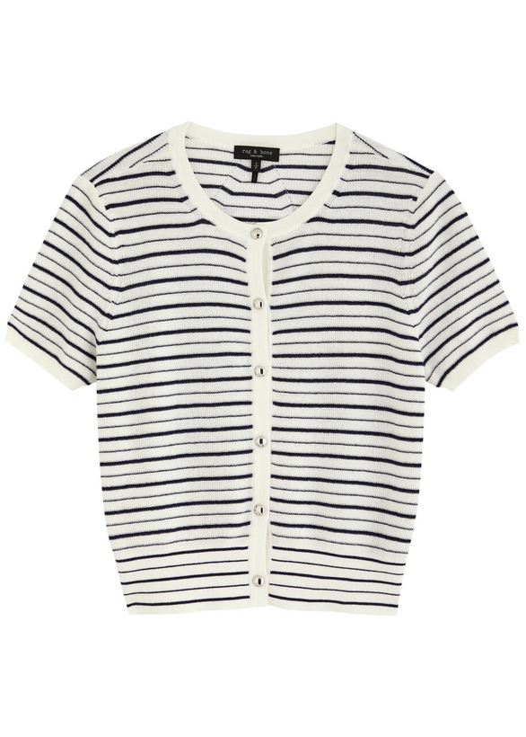 Photo: Rag & Bone Dina Striped Cotton-blend Cardigan Stripe