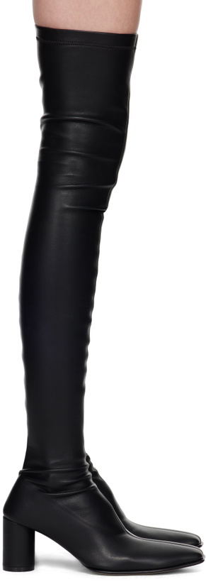 Photo: MM6 Maison Margiela Black Over-The-Knee Tall Boots