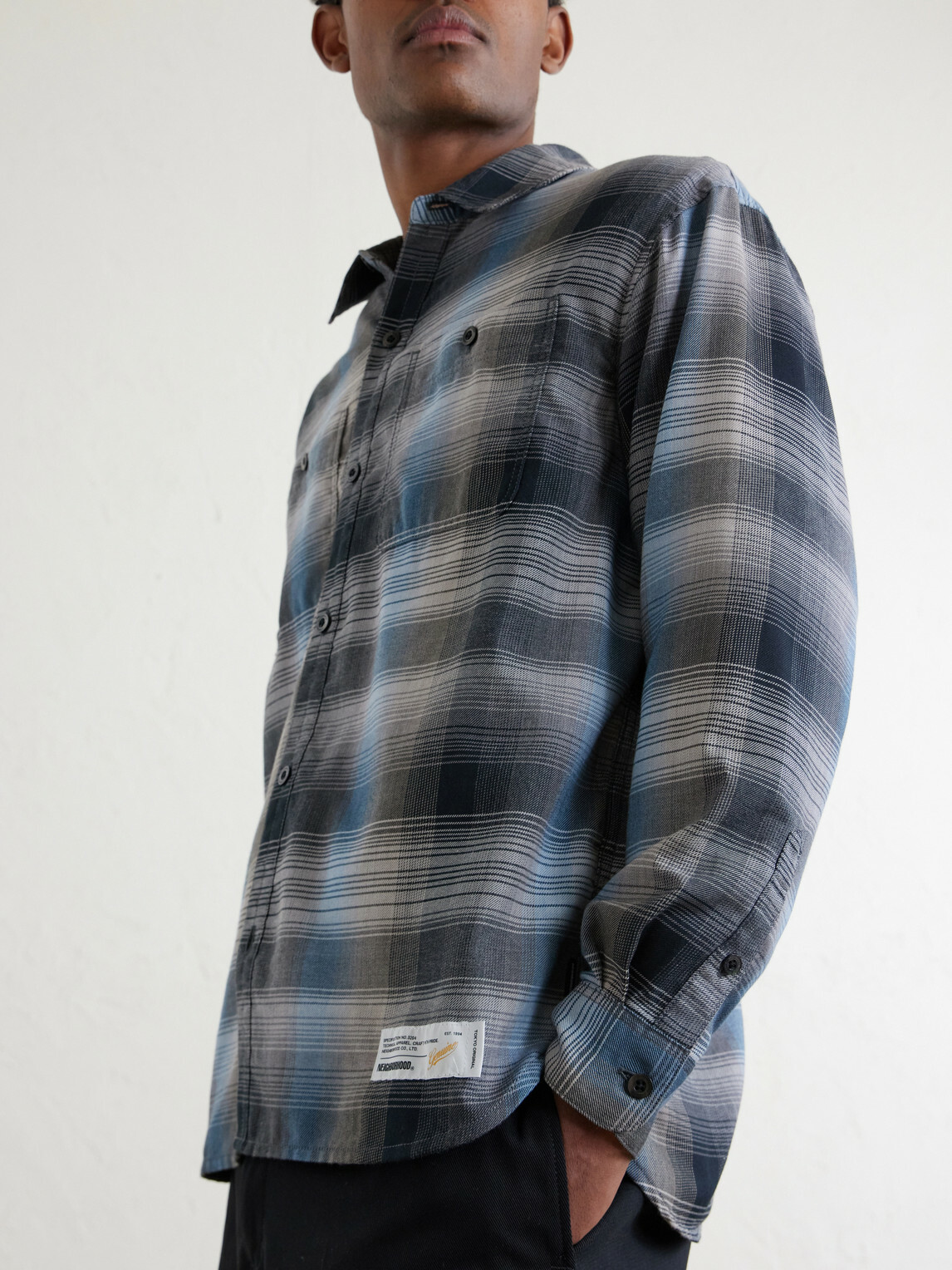 Neighborhood - Hombre Checked Flannel Shirt - Black Neighborhood