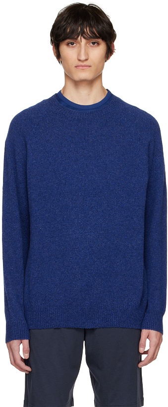 Photo: Sunspel Blue Crewneck Sweater
