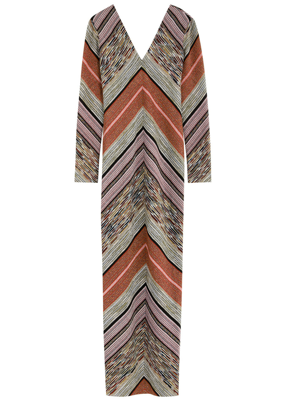 Missoni Striped-intarsia Metallic-knit Maxi Dress Multicoloured Missoni