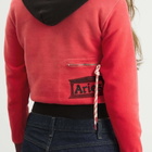 Aries Women's Sunbleached Premium Temple Baby Fit Sports Hoodie in Red 