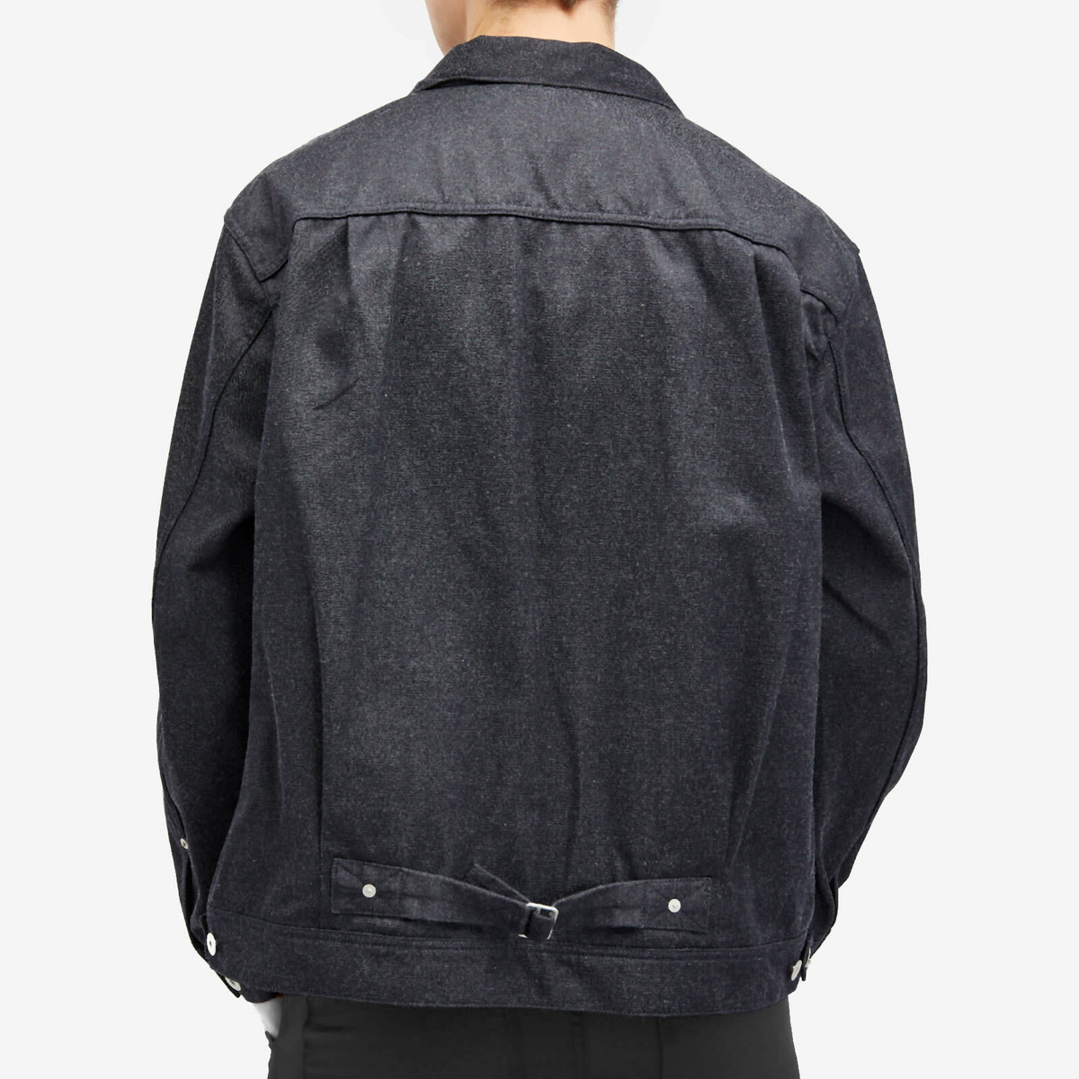 Comme des Garçons Homme Men's Cotton Poly Denim Trucker Jacket in Navy/White