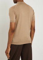 John Smedley Macloud Merino Wool Polo Shirt Beige